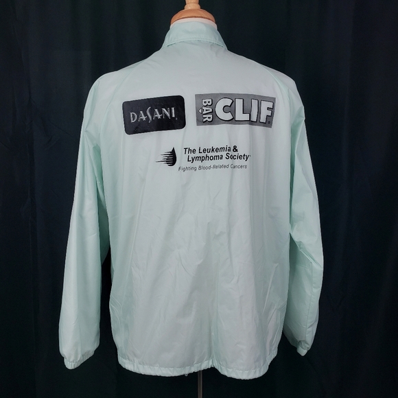 Walt Disney World Mint Light Green Blue Volunteer Windbreaker Bomber Jacket - Picture 4 of 9